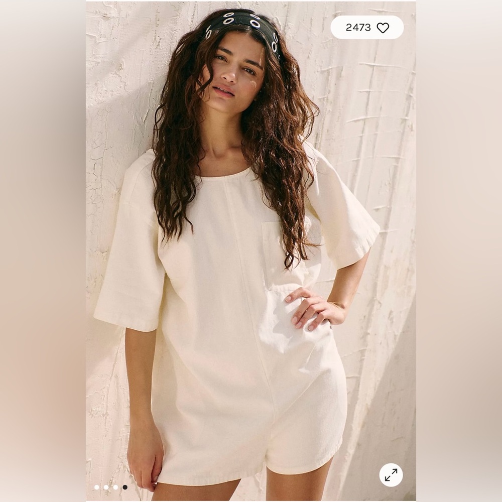 Free People free-est Dean Romper in Ivory (Wet Plaster) Size M. NWT